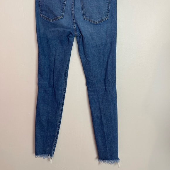 Madewell 10" High Rise Skinny Jeans Button Fly Raw Hem Mid Wash Denim Jean 26 - Picture 2 of 9